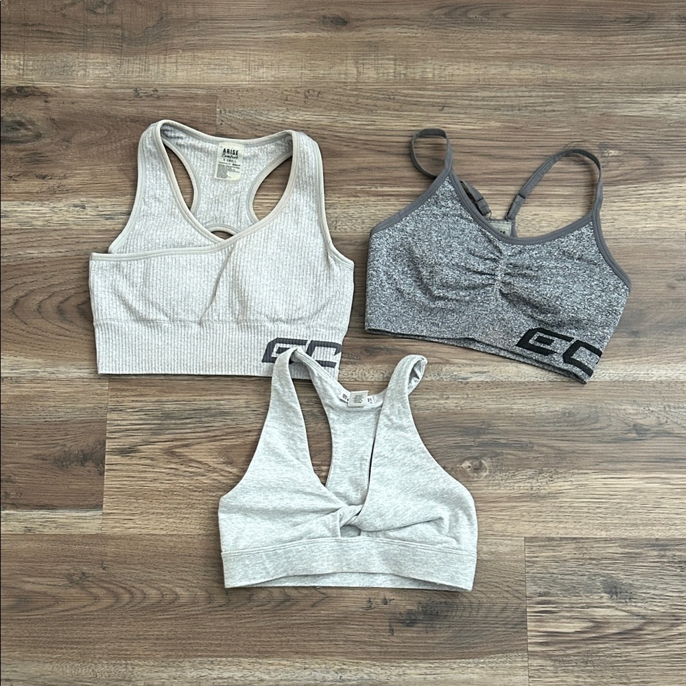 ECHT Gray and Cream Sports Bra Set